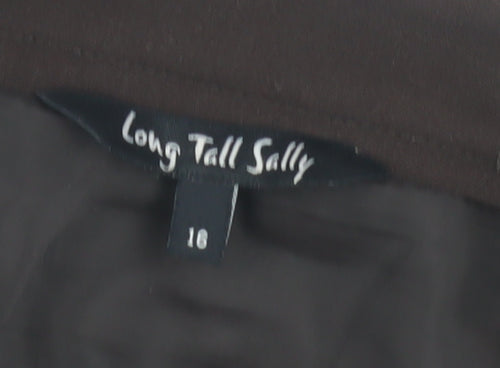 Long Tall Sally Women's Brown Pleated Skirt, Size 16