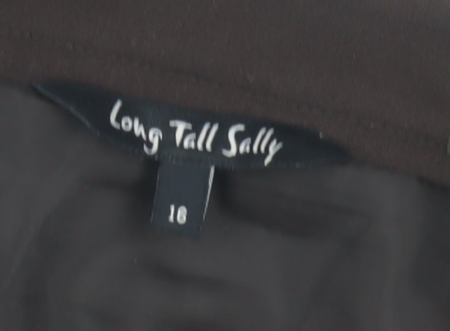 Long Tall Sally Women's Brown Pleated Skirt, Size 16