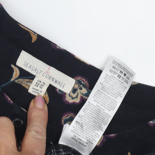 Seasalt Cornwall Women's Black Floral Shift Dress