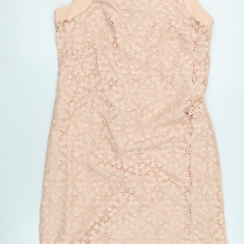 Roman Women's Beige Lace Sheath Dress, Size 12, Party