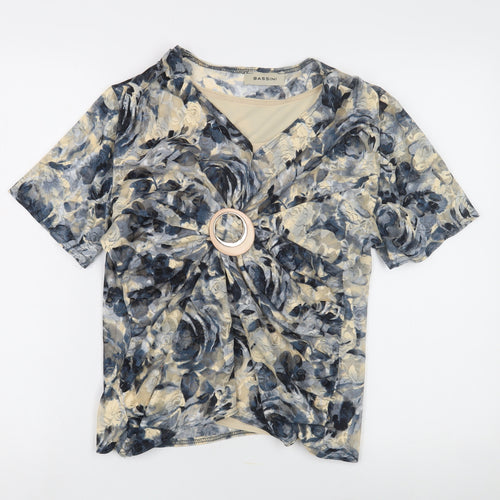 Bassini Women's Multicoloured Floral Wrap T-Shirt Size 18