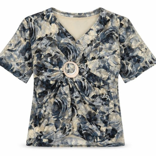 Bassini Women's Multicoloured Floral Wrap T-Shirt Size 18