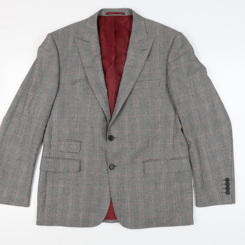 Savoy Taylors Guild Men's Grey Check Blazer 42 Short