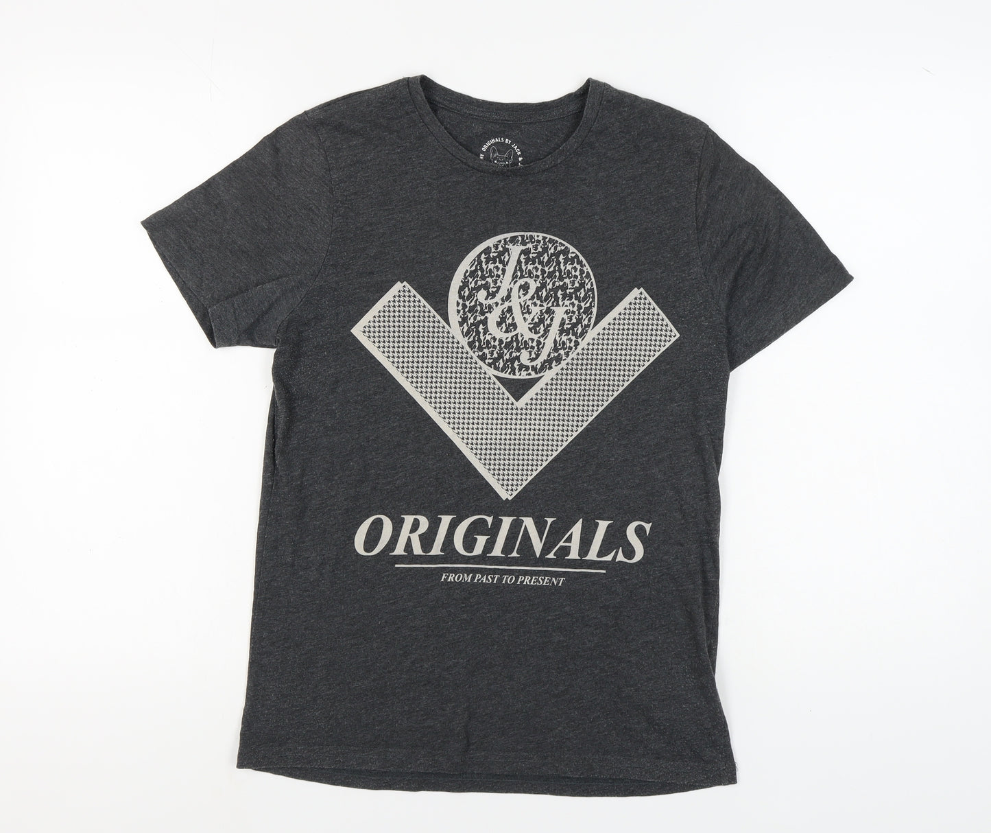 Jack & Jones Men's Black Graphic T-Shirt, S, Casual Style