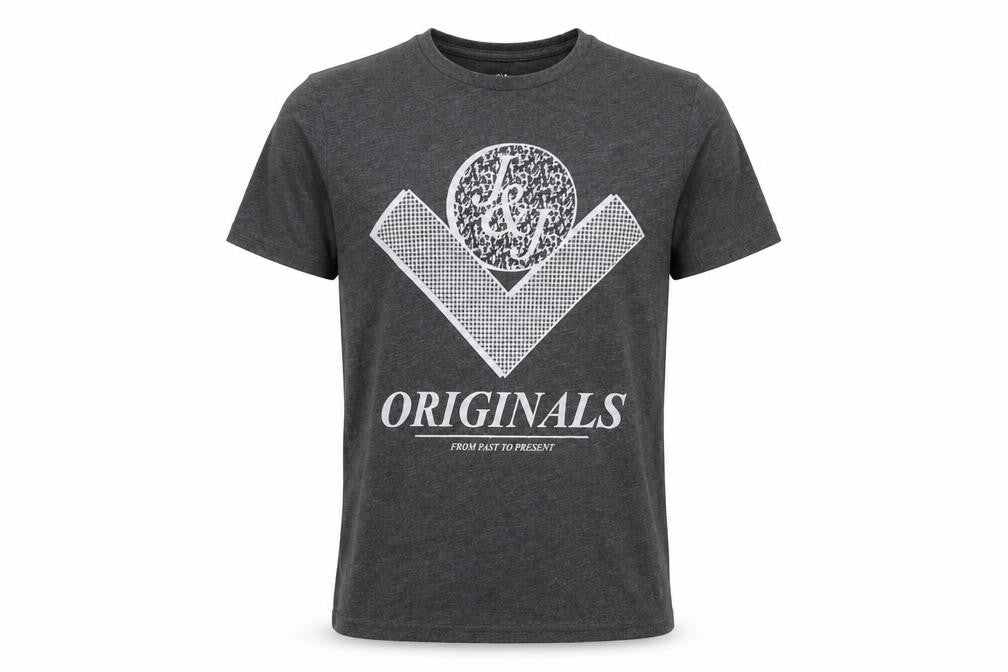 Jack & Jones Men's Black Graphic T-Shirt, S, Casual Style
