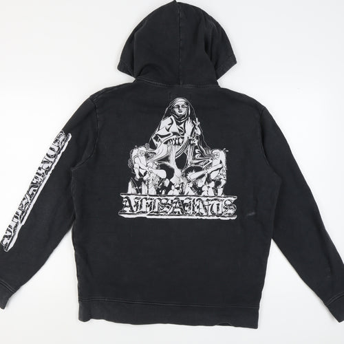 AllSaints Men’s Black Graphic Print Pullover Hoodie XS