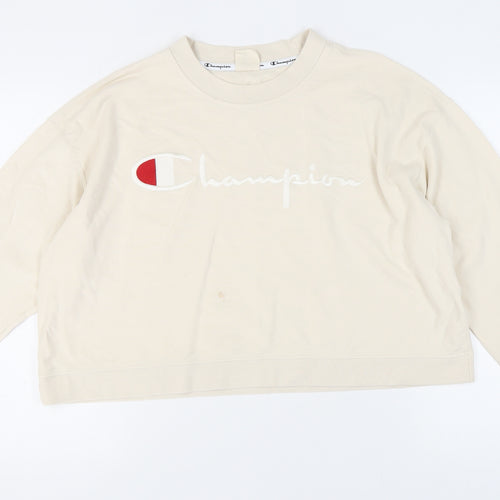 Champion Women’s Beige Pullover Sweatshirt XS Logo