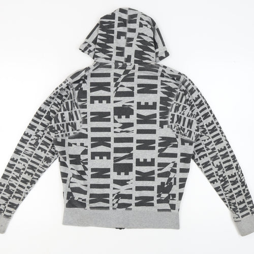 Nike Grey Logo Hoodie XS, Unisex Full Zip Sportswear