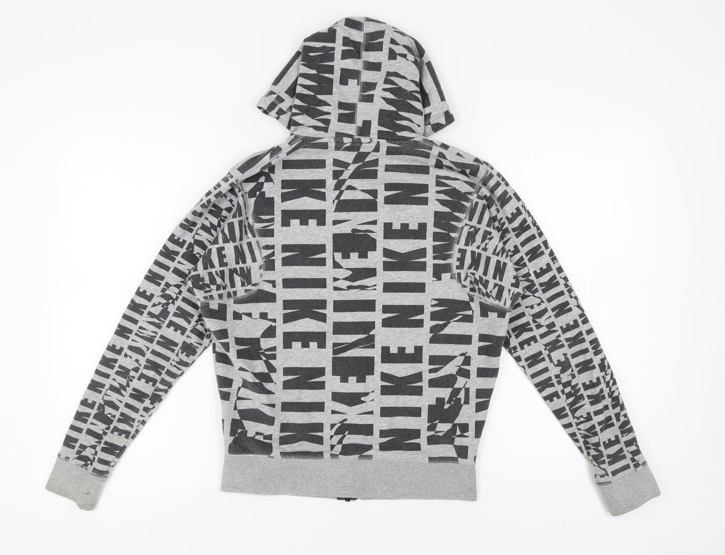 Nike Grey Logo Hoodie XS, Unisex Full Zip Sportswear