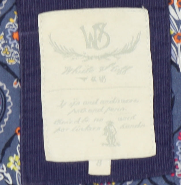 White Stuff Women's Blue Hooded Parka Jacket Size 12