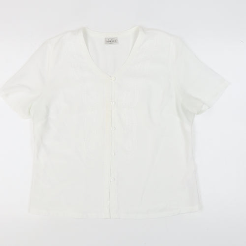 Eastex Women's White Short Sleeve Blouse Size 14
