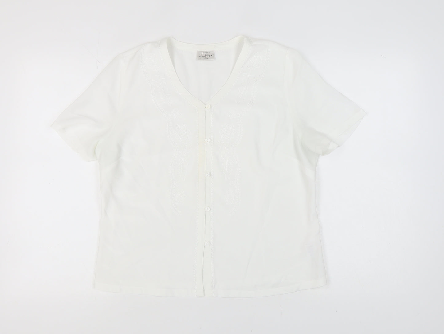 Eastex Women's White Short Sleeve Blouse Size 14