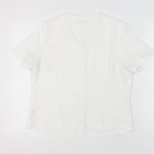 Eastex Women's White Short Sleeve Blouse Size 14