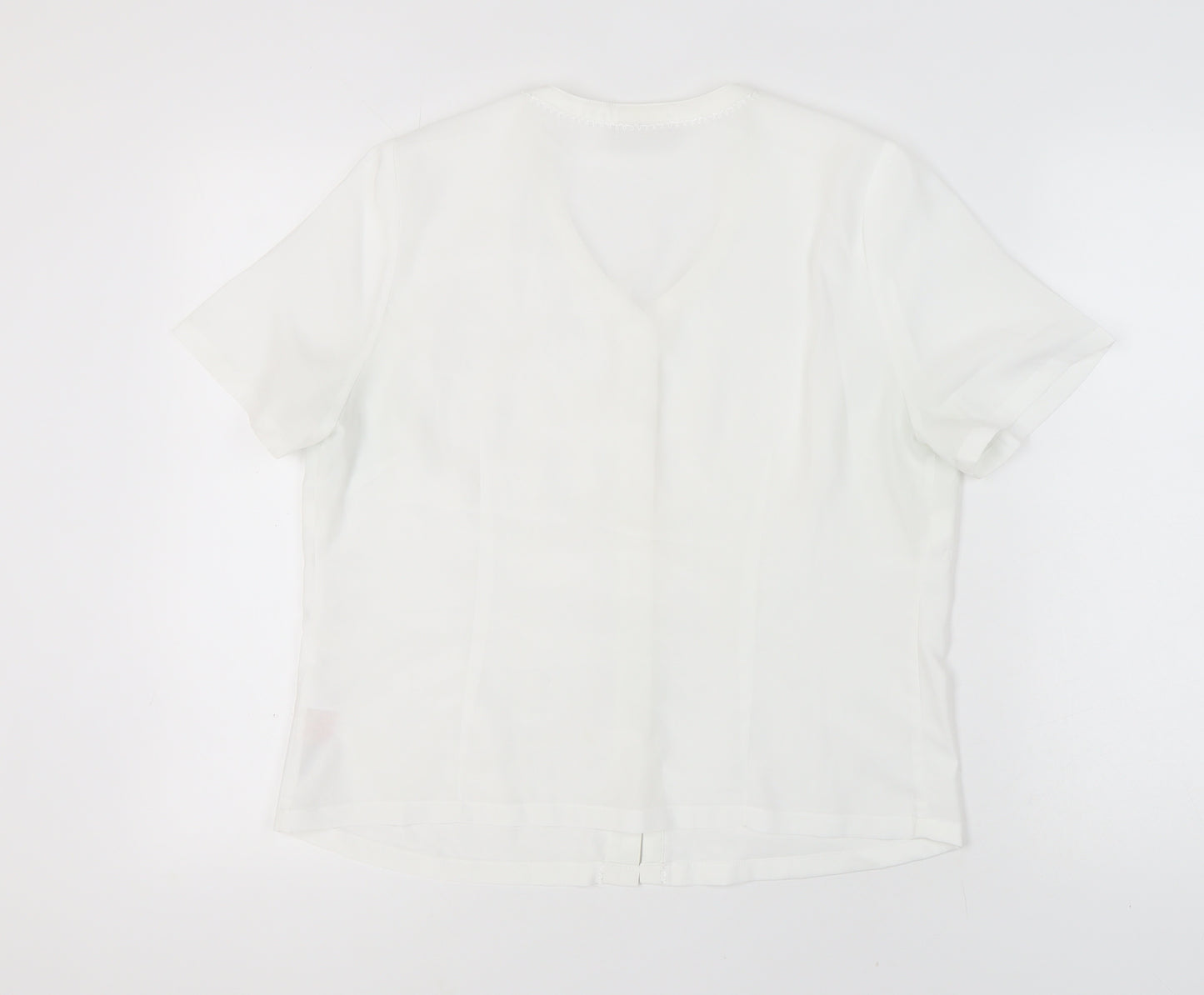 Eastex Women's White Short Sleeve Blouse Size 14