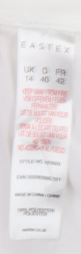 Eastex Women's White Short Sleeve Blouse Size 14