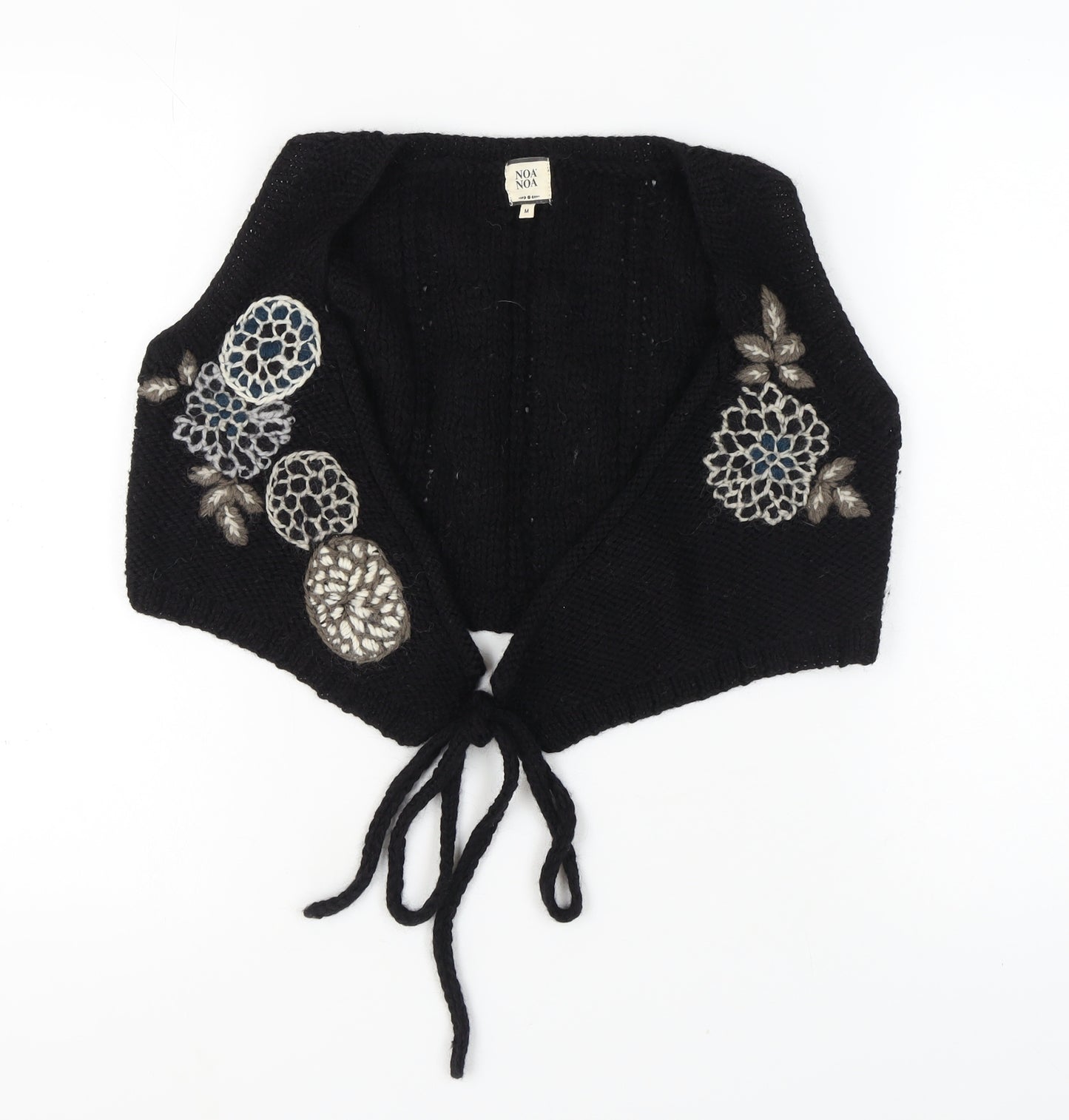 Noa Noa Women's Black Embroidered Knit Vest M