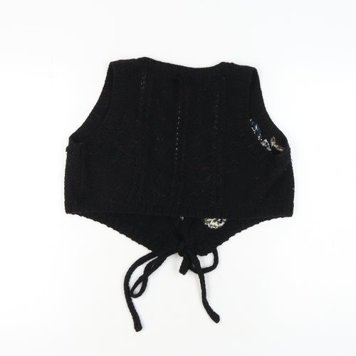 Noa Noa Women's Black Embroidered Knit Vest M