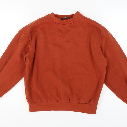 Bershka Women's Orange Pullover Sweatshirt S