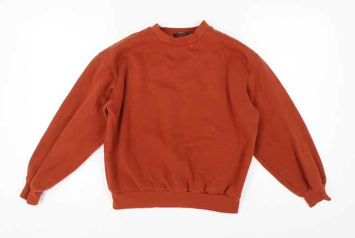 Bershka Women's Orange Pullover Sweatshirt S
