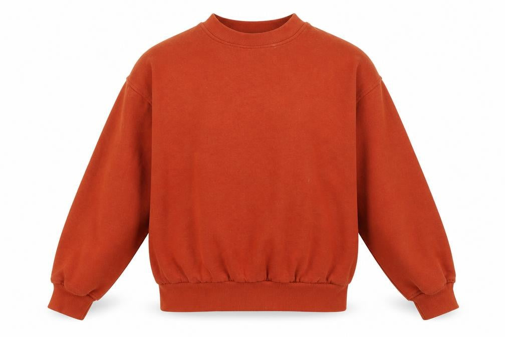 Front view of Bershka Women's Orange Pullover Sweatshirt S