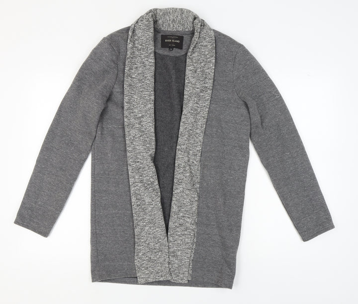 River Island Women's Grey Open Front Cardigan XS Long Sleeve