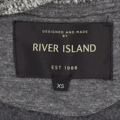 River Island Women's Grey Open Front Cardigan XS Long Sleeve