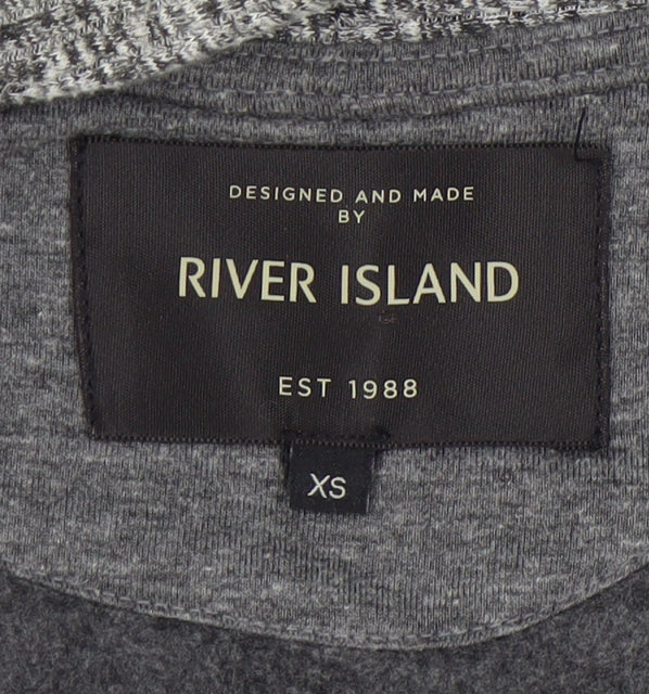 River Island Women's Grey Open Front Cardigan XS Long Sleeve