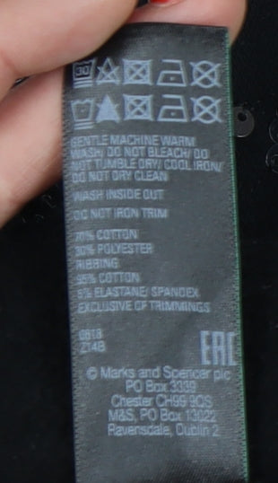 Marks and Spencer Women's Black Sequin Sweatshirt Size 14