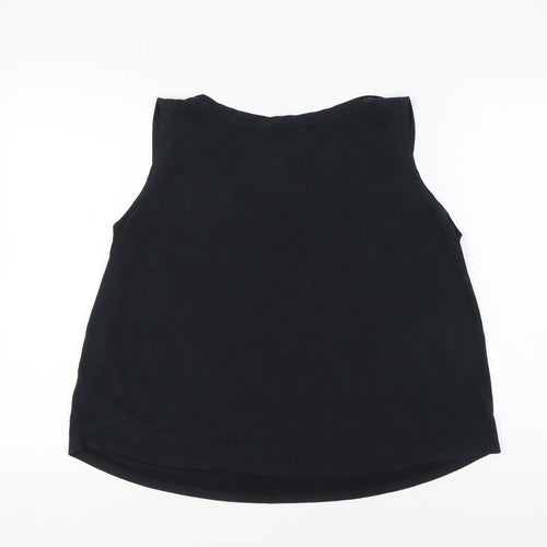 Per Una Women's Black Tank, Size 18, V-Neck, Cotton Blend