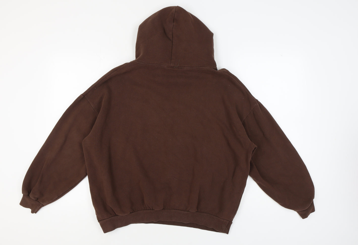 Pull&Bear Unisex Brown Graphic Hoodie M, Casual Style