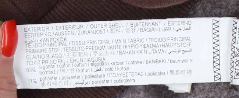 Pull&Bear Unisex Brown Graphic Hoodie M, Casual Style