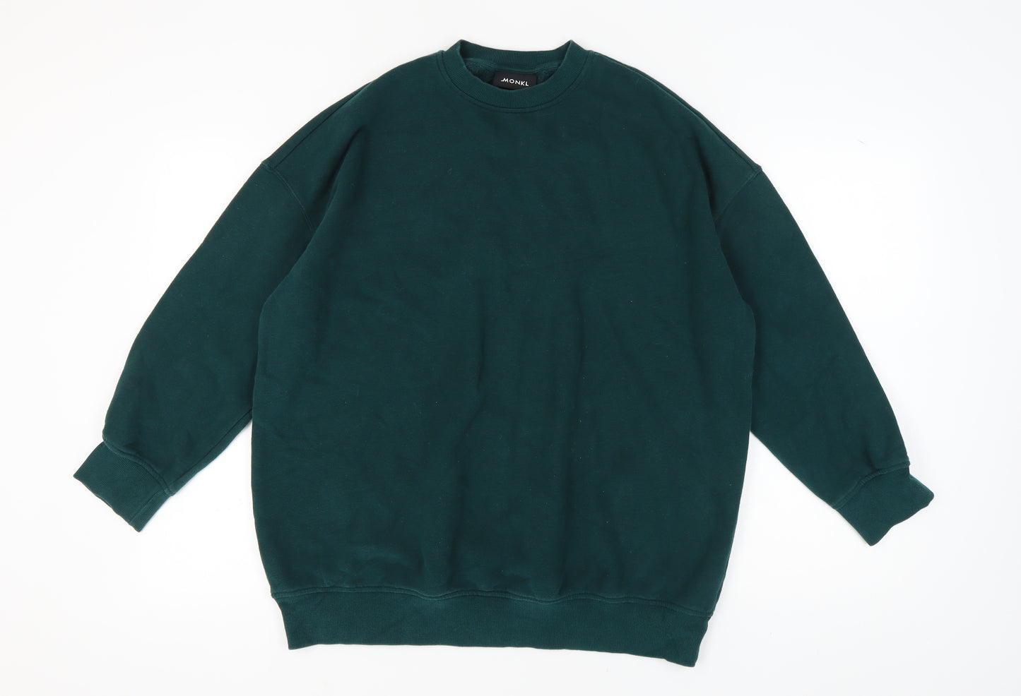 Monki Women's Green Pullover Sweatshirt 2XS Casual Winter