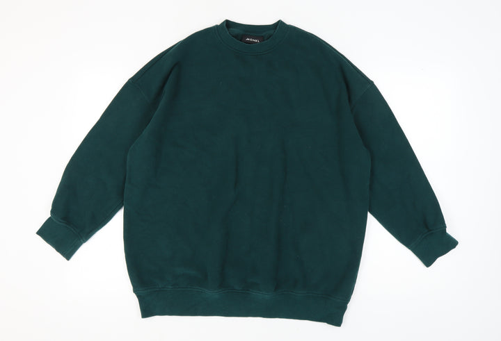 Monki Women's Green Pullover Sweatshirt 2XS Casual Winter