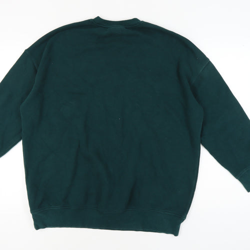 Monki Women's Green Pullover Sweatshirt 2XS Casual Winter