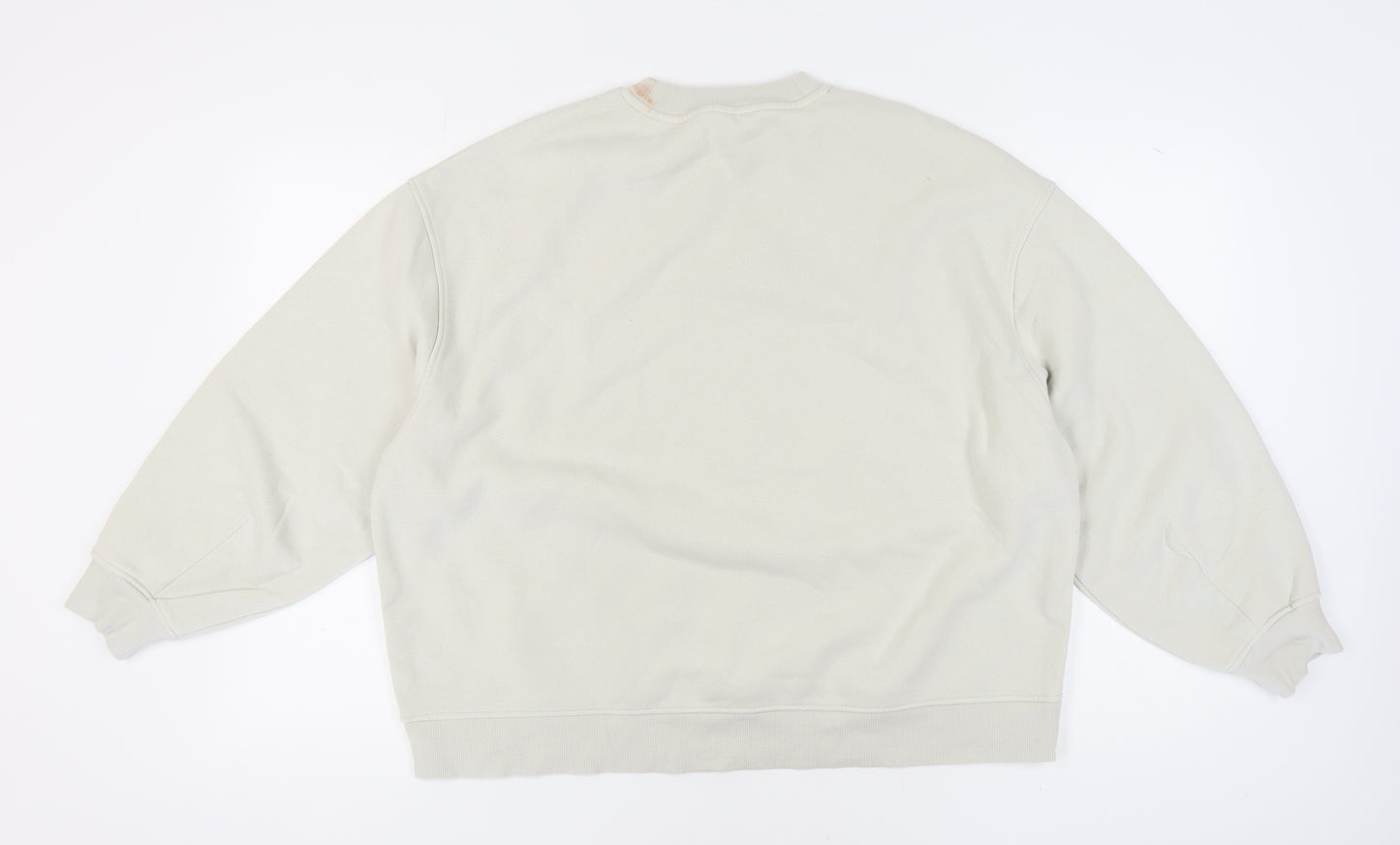 H&M Unisex White Graphic Sweatshirt, Size 12 Pullover