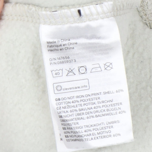 H&M Unisex White Graphic Sweatshirt, Size 12 Pullover