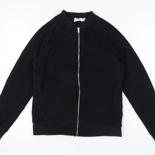 Topman Men's Black Full Zip Sweatshirt S