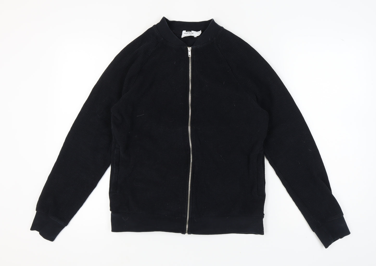 Topman Men's Black Full Zip Sweatshirt S
