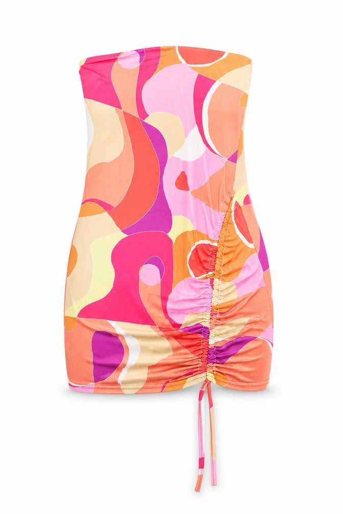 Front view of I SAW IT FIRST women’s multicoloured dress, size UK 4