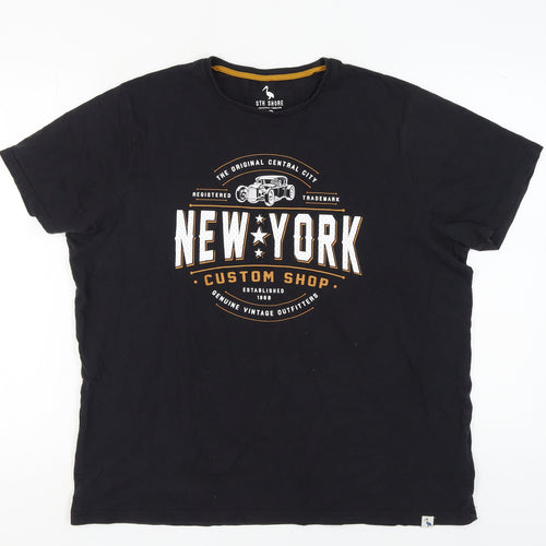 STH Shore Men's Black XL Retro Car Graphic T-Shirt