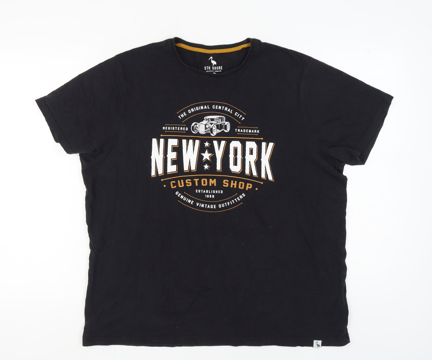 STH Shore Men's Black XL Retro Car Graphic T-Shirt