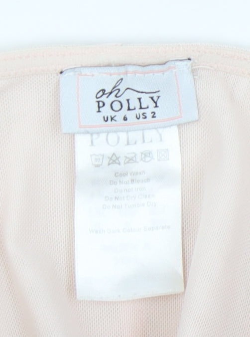 Oh Polly Beige Camisole Sweetheart Top UK 6