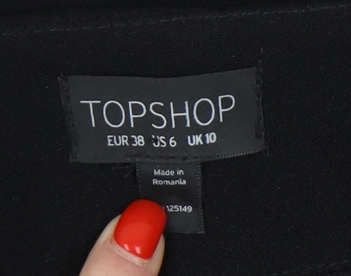 Topshop Women's Black Pleated Skirt Size 10