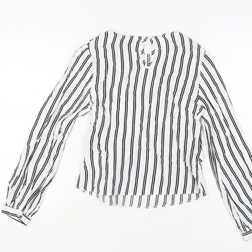 New Look Women's White Striped Long Sleeve Top