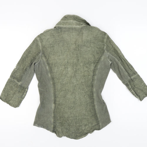 Pologarage Green Button-Up Shirt Women Size 4