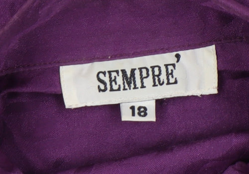 Siempre Women's Purple Silk Button-Up Blouse, Size 18