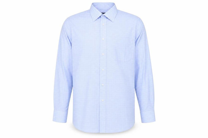 Debenhams Men's Blue Check Long Sleeve Shirt - Size 15