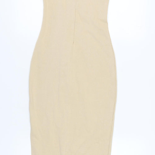 PrettyLittleThing Women Beige Bodycon Dress Size 6