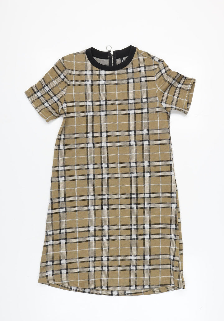 Stradivarius Women's Multicoloured Plaid Dress Sz S