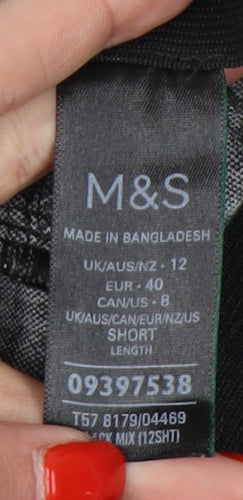 Marks and Spencer Women's Black Houndstooth Leggings Size 12